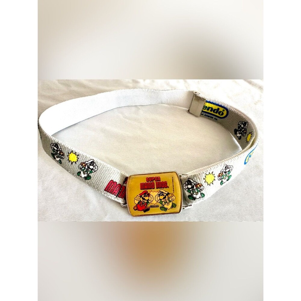 Vintage Nintendo Super Mario Bros Elastic Belt Mario Luigi Adjustable 14-26